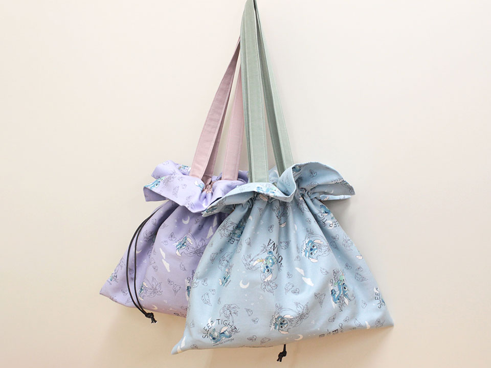 フリル巾着BAG ディズニー スティッチ オックス生地
