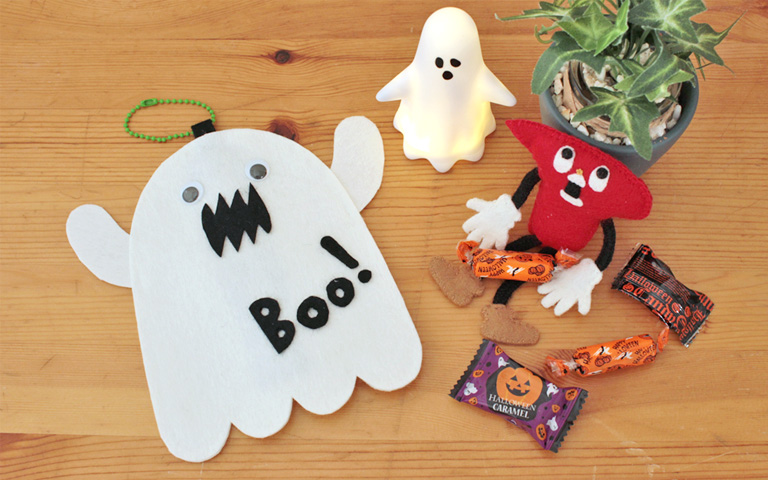ハロウィンのプレゼントに！フェルトで作る簡単「おばけポーチ」の作り方