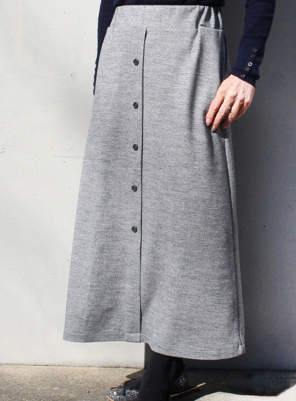 クライ・ムキ式ソーイングスクールのフリーパターン SK-423 Ａラインロングスカート