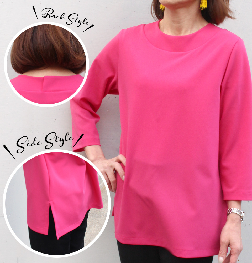 クライ・ムキ式ソーイングスクールのフリーパターン T-430 スリットブラウス