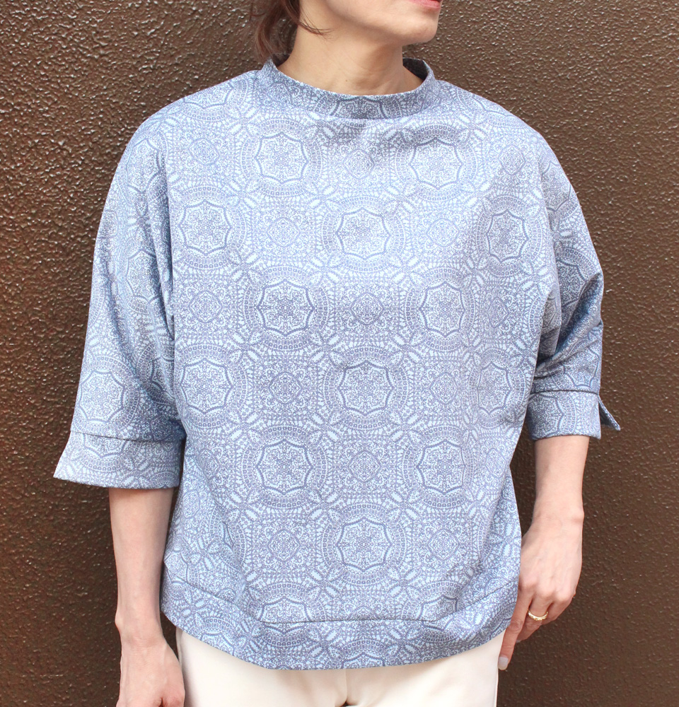 クライ・ムキ式ソーイングスクールのフリーパターン T-435 袖カフスＴシャツ