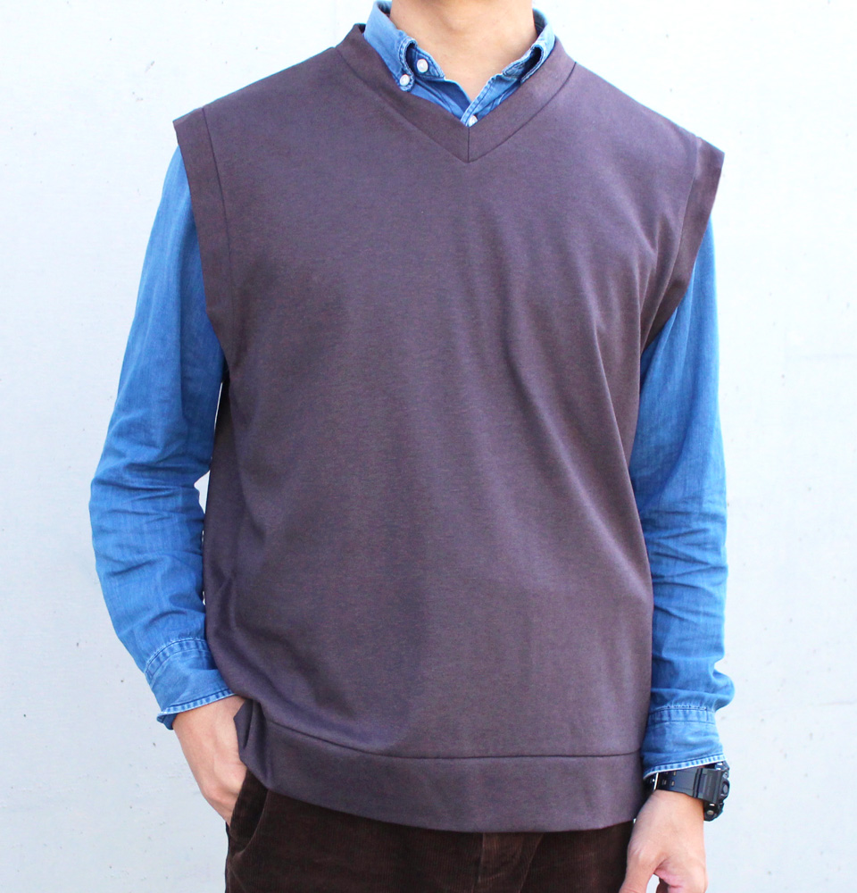 クライ・ムキ式ソーイングスクールのフリーパターン MVE-480 メンズベスト