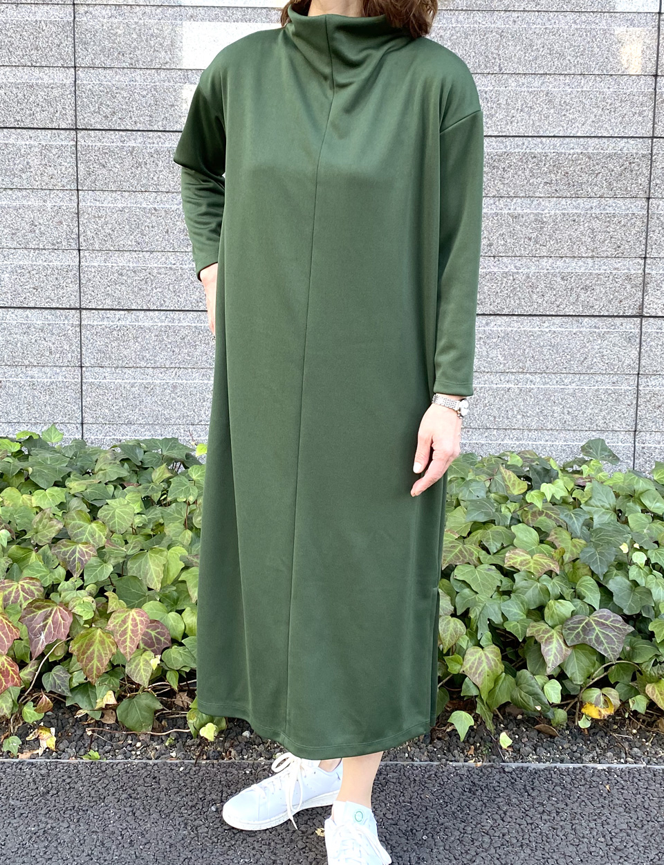 クライ・ムキ式ソーイングスクールのフリーパターン OP-483 ボトルネックワンピ