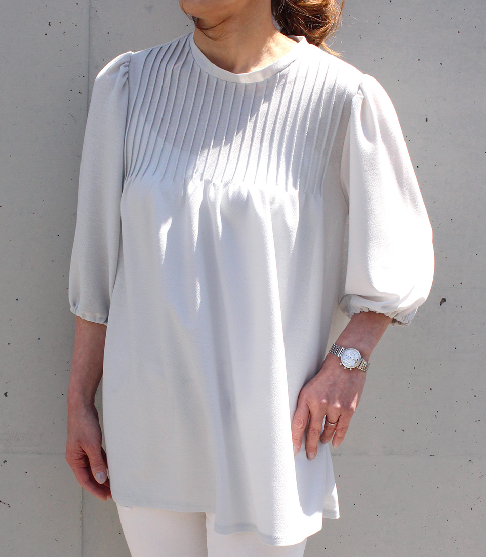 クライ・ムキ式ソーイングスクールのフリーパターン T-499 ピンタックチュニック