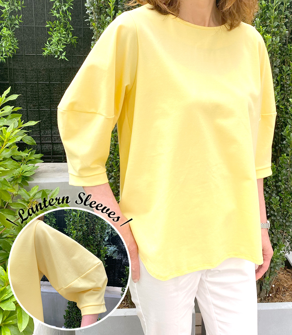 クライ・ムキ式ソーイングスクールのフリーパターン T-504 ランタンスリーブ