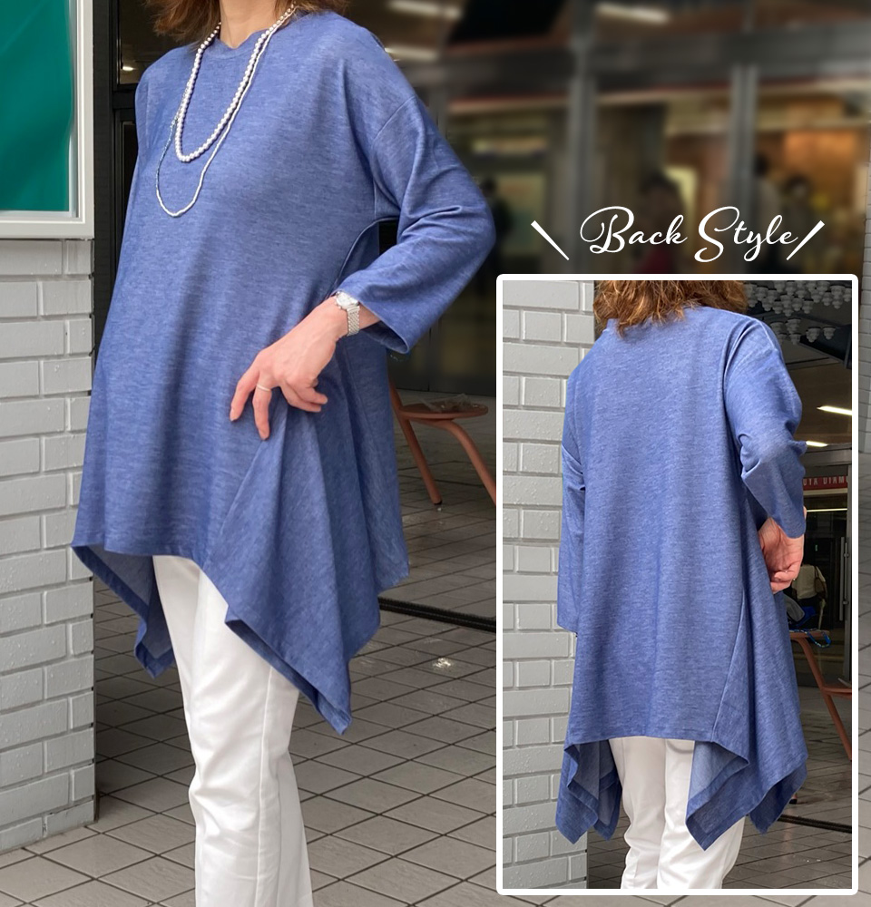 クライ・ムキ式ソーイングスクールのフリーパターン T-508 イレギュラーヘムプル