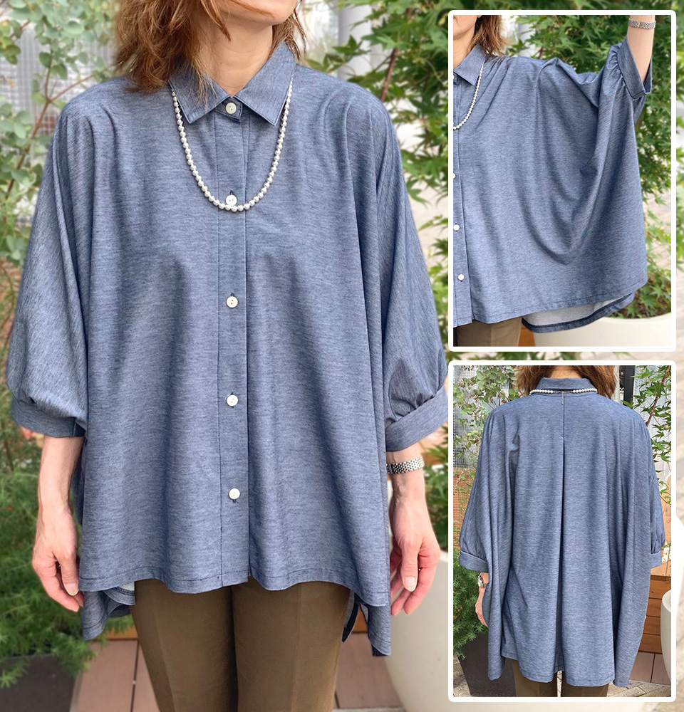 クライ・ムキ式ソーイングスクールのフリーパターン T-514 バルーンシャツ