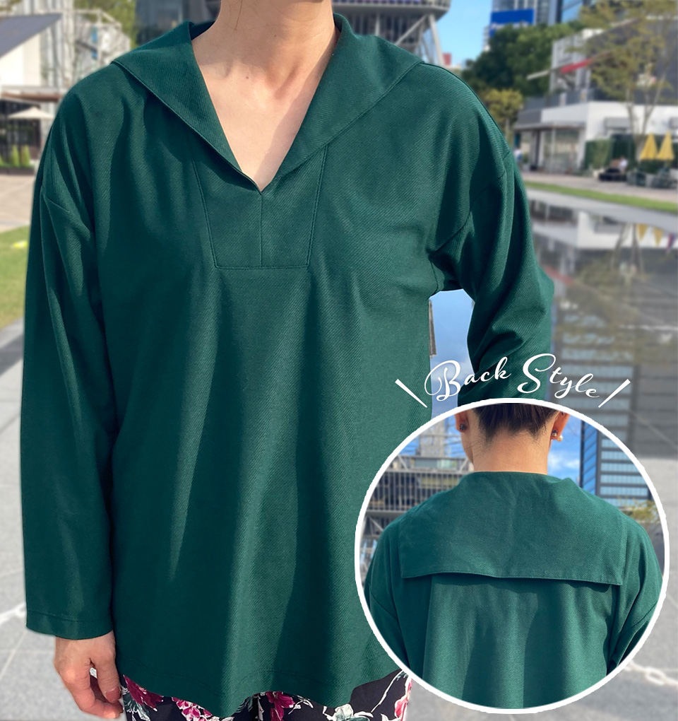 クライ・ムキ式ソーイングスクールのフリーパターン T-523 セーラーカラープル