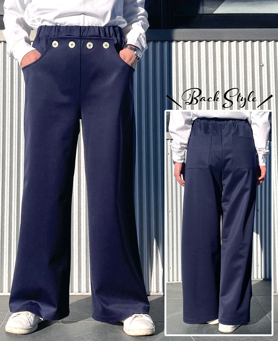 クライ・ムキ式ソーイングスクールのフリーパターン PT-543 セーラーパンツ