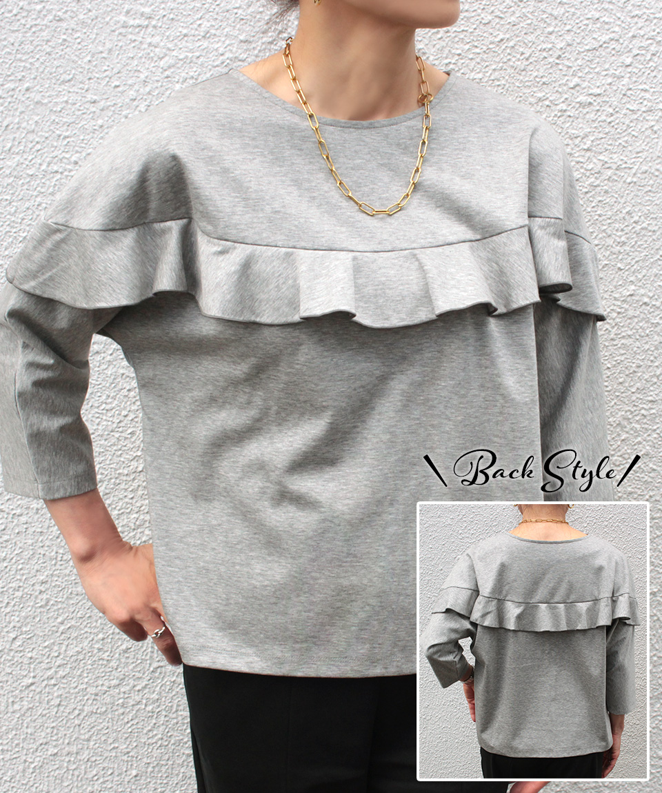 クライ・ムキ式ソーイングスクールのフリーパターン T-608 ヨークフリルプル