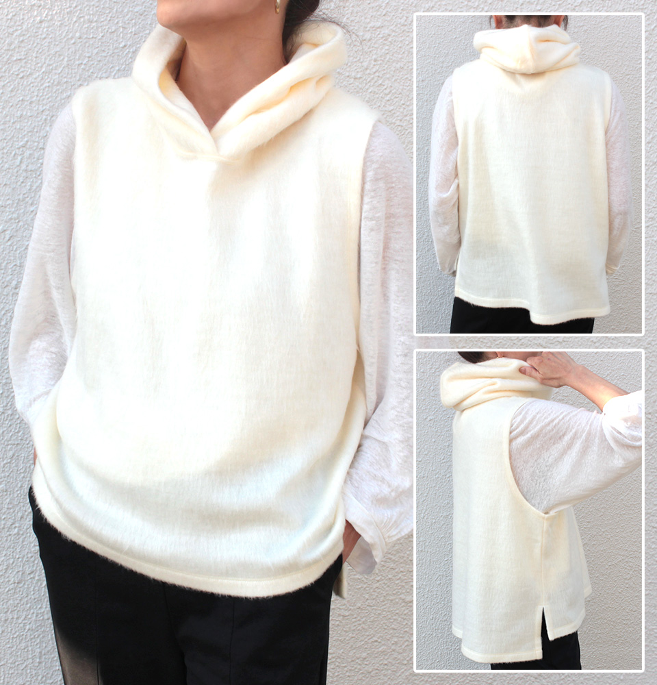 クライ・ムキ式ソーイングスクールのフリーパターン VE-612 フーディベスト