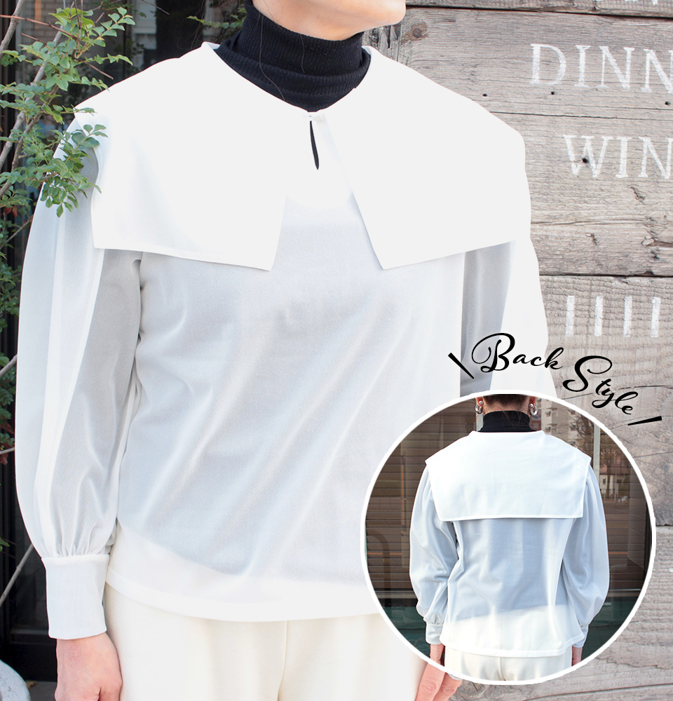 クライ・ムキ式ソーイングスクールのフリーパターン T-617 スクエアカラーブラウス