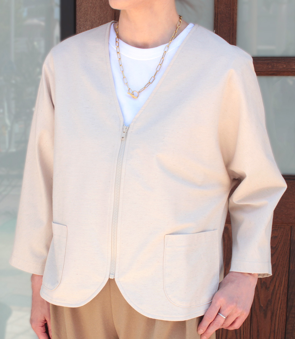 クライ・ムキ式ソーイングスクールのフリーパターン JK-644 ジップジャケット