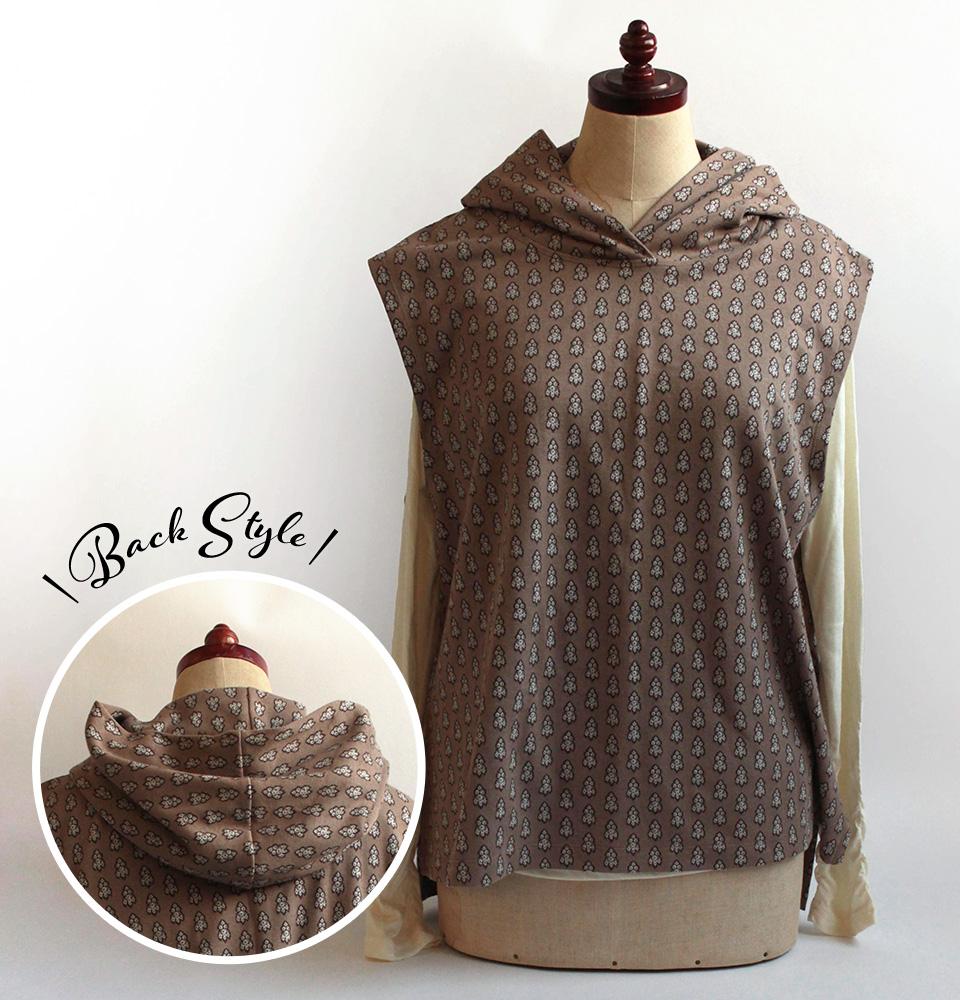 クライ・ムキ式ソーイングスクールのフリーパターン LVE-662 フーディーベスト