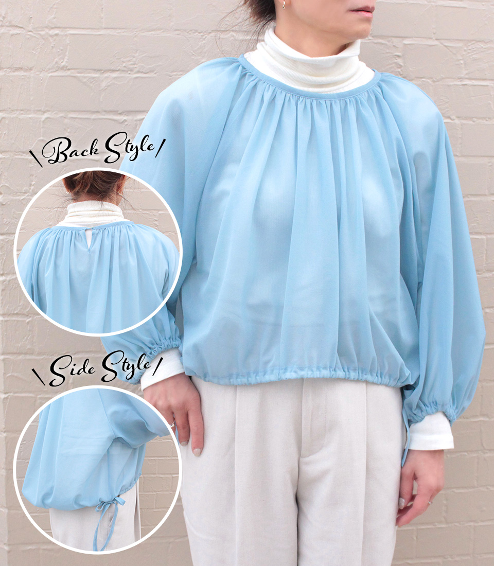 クライ・ムキ式ソーイングスクールのフリーパターン T-670 たっぷりギャザーブラウス