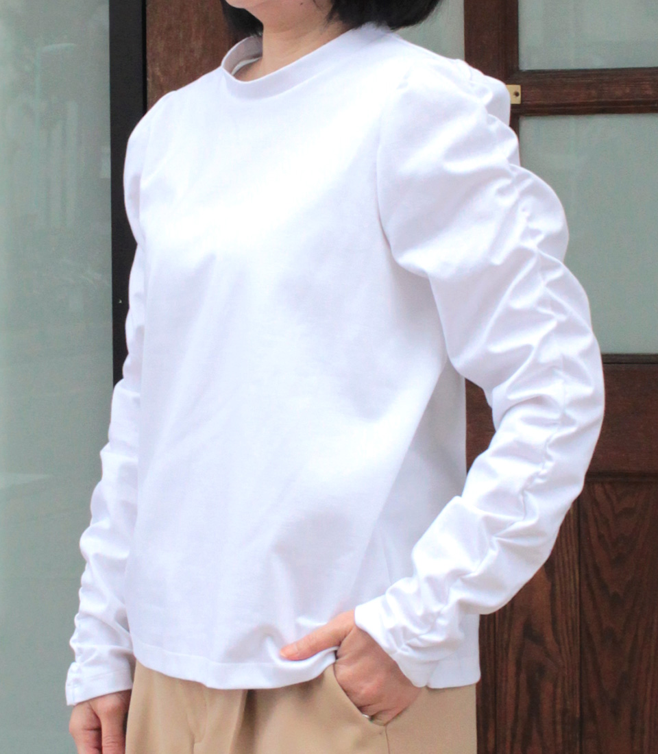 クライ・ムキ式ソーイングスクールのフリーパターン T-679 シャーリング袖T