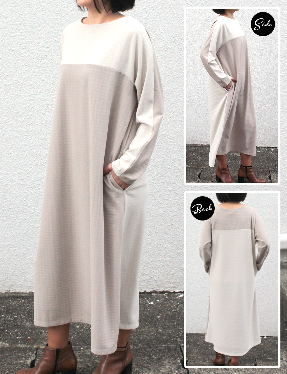 クライ・ムキ式ソーイングスクールのフリーパターン OP-680 どっちでもワンピ