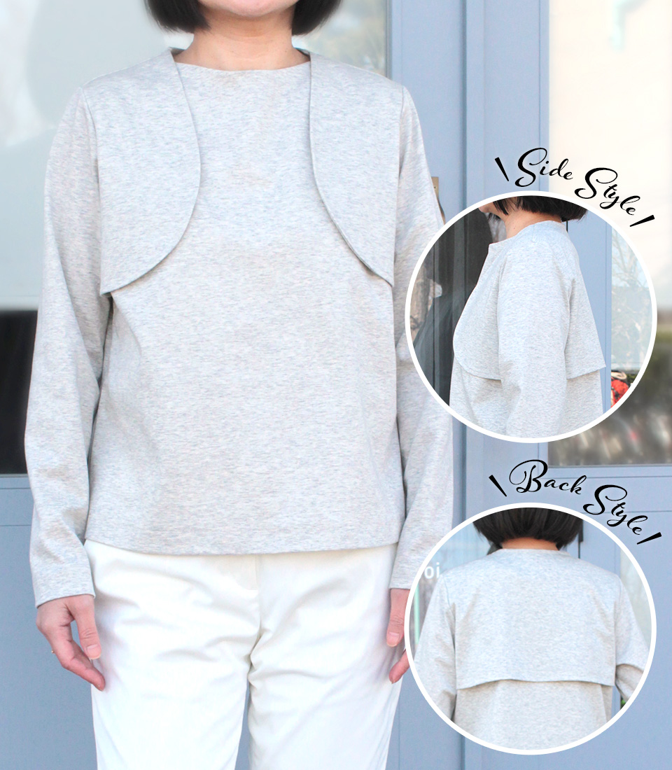 クライ・ムキ式ソーイングスクールのフリーパターン T-682 ボレロＴシャツ