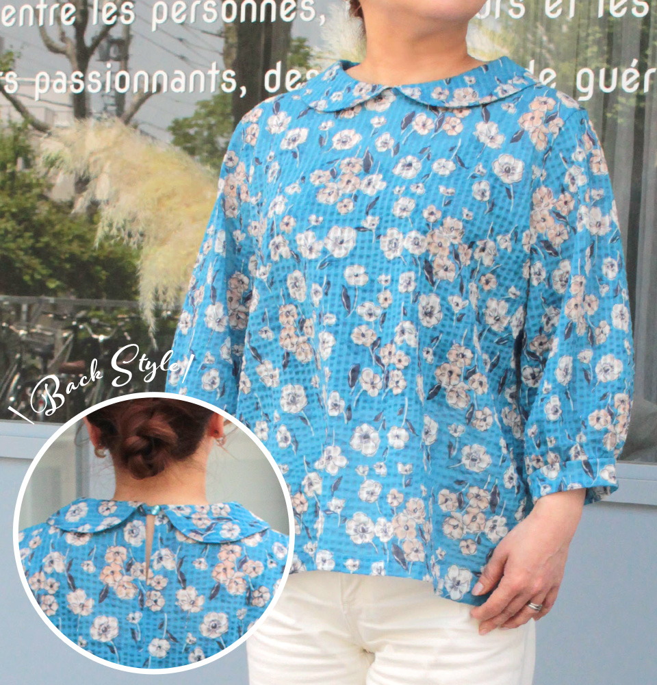 クライ・ムキ式ソーイングスクールのフリーパターン T-692 ラウンドカラーブラウス