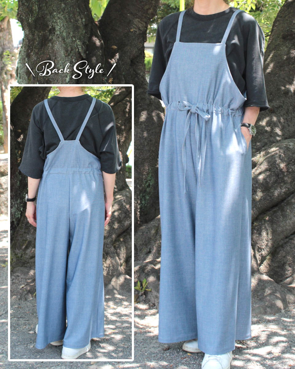 クライ・ムキ式ソーイングスクールのフリーパターン PT-694 ドロストサロペット