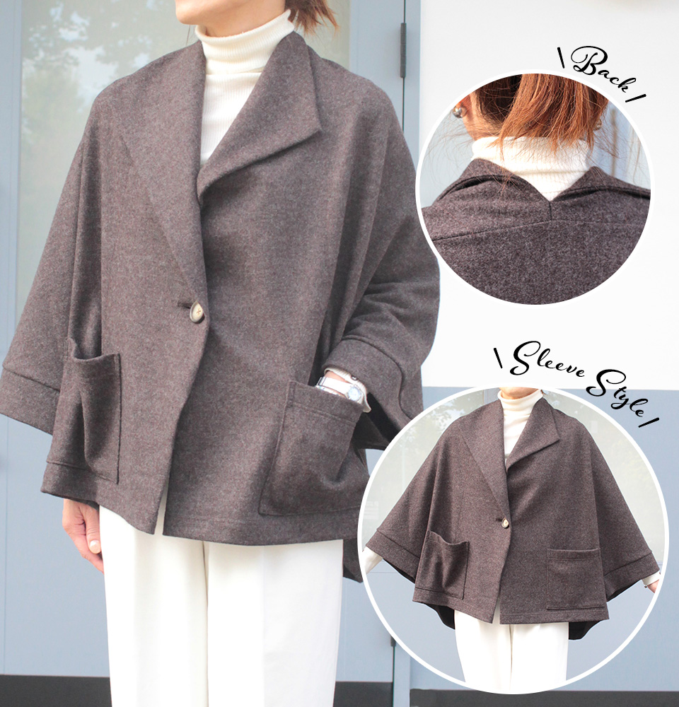 2025年12月のフリーパターン JK-711 ポンチョジャケット