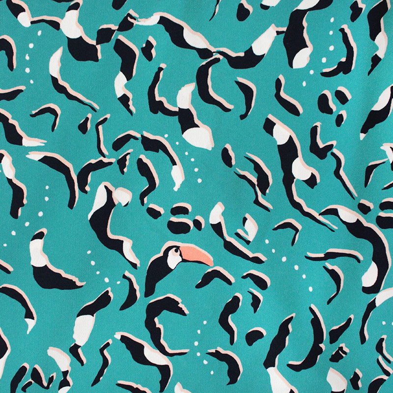 クライ・ムキ先生オリジナルデザイン生地 オオハシ柄