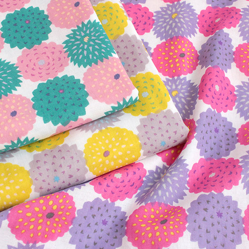 SOU・SOUテキスタイルデザイン使用 Wガーゼ生地 天竺牡丹