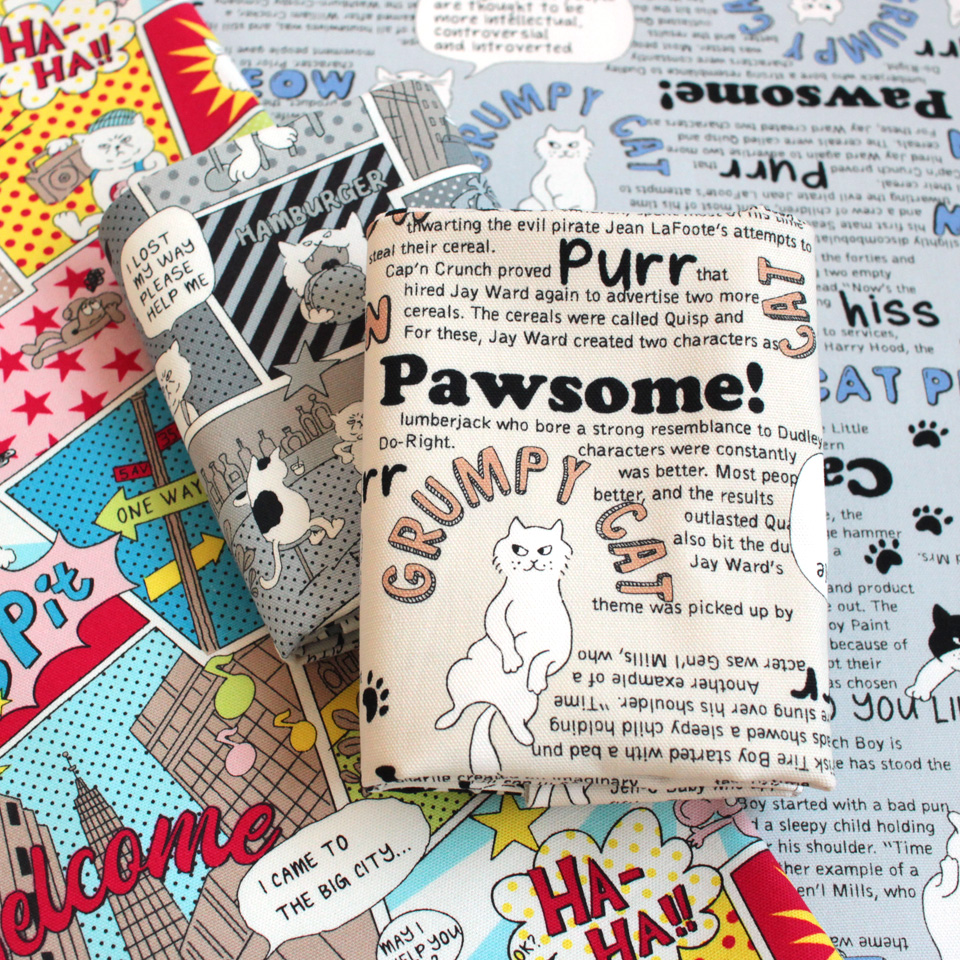 ねこ様　50枚 ねこ柄オックスプリント生地 50cmカット｜手芸専門店クラフト