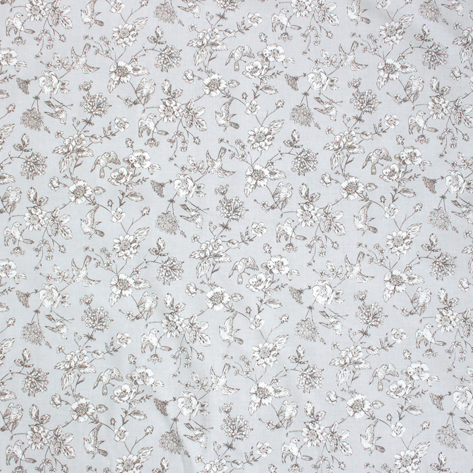 特価顔料プリント スケア生地 小鳥柄/動物柄