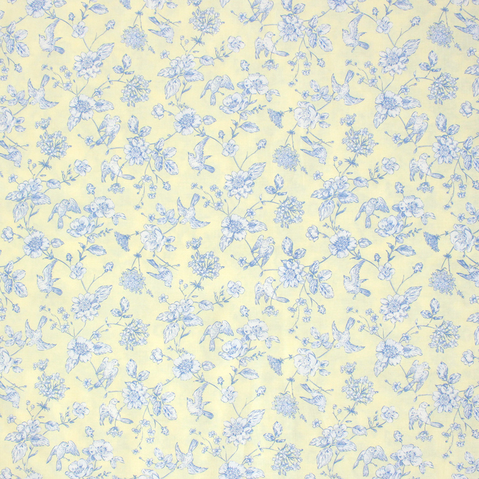 特価顔料プリント スケア生地 小鳥柄/動物柄