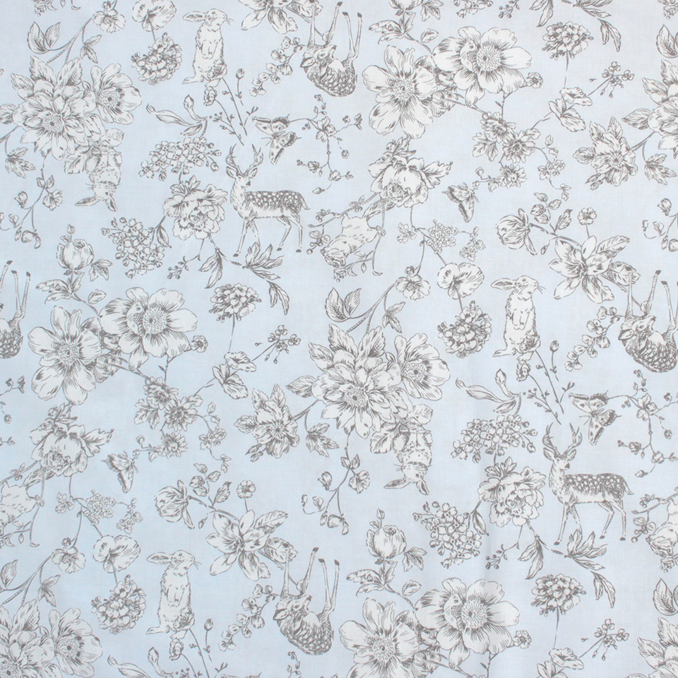 特価顔料プリント スケア生地 小鳥柄/動物柄