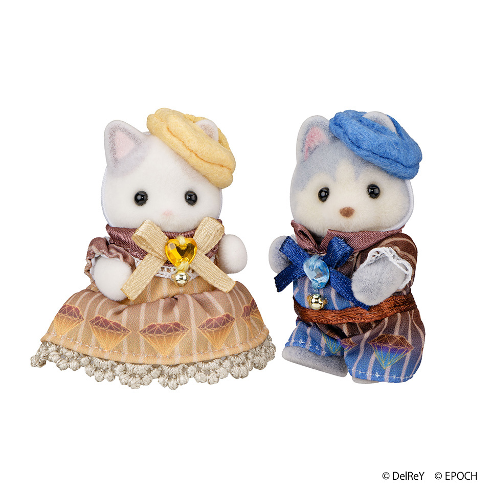 シルバニアファミリー×デルレイ ラテネコの赤ちゃん&ハスキーの赤ちゃん -ダイヤモンドショコラ-
